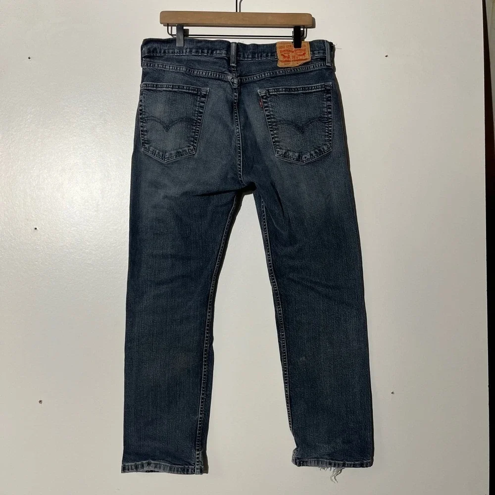 Levi's 505 Straight Leg Dark Washed‎ Blue Denim Jeans Men's Size 36X30